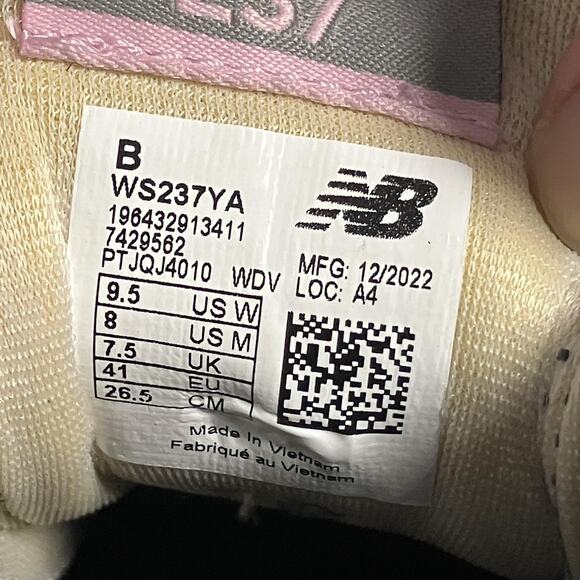 New Balance 237 Shoes Womens Size 9.5 Black Pink Suede Nylon Sneakers WS237YA - Picture 8 of 13